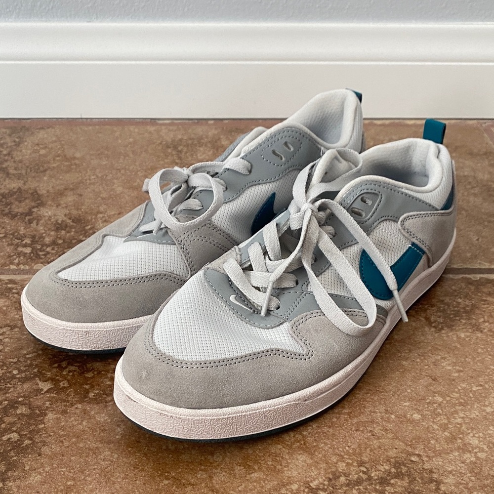 Nike Gray and Blue Men's Sneakers